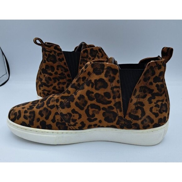 Miz Mooz New York Laurent High-Top Slip-On Sneakers Brown & Black Cheeta 36 - Picture 8 of 15